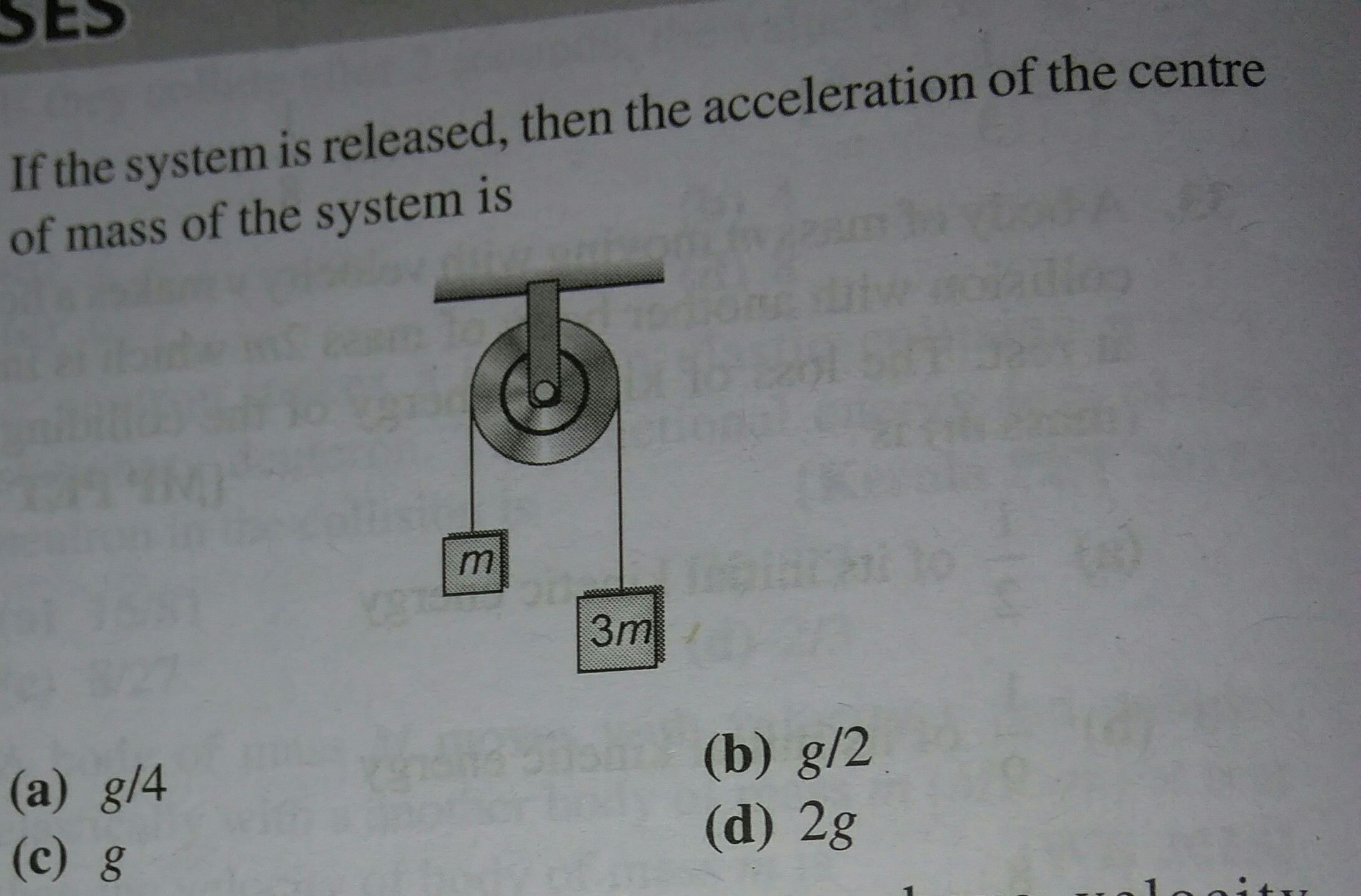 Question image for if the system is released,then the accelaration o